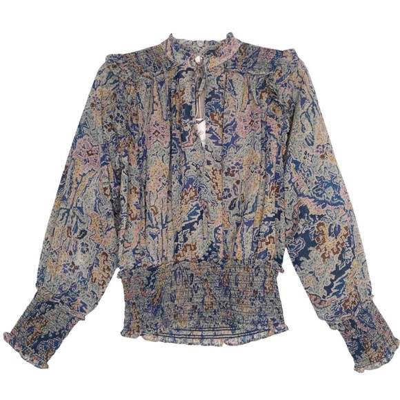 Elan Tops - ELAN balloon ruffle sleeve top. Edwardian. Dark Academia